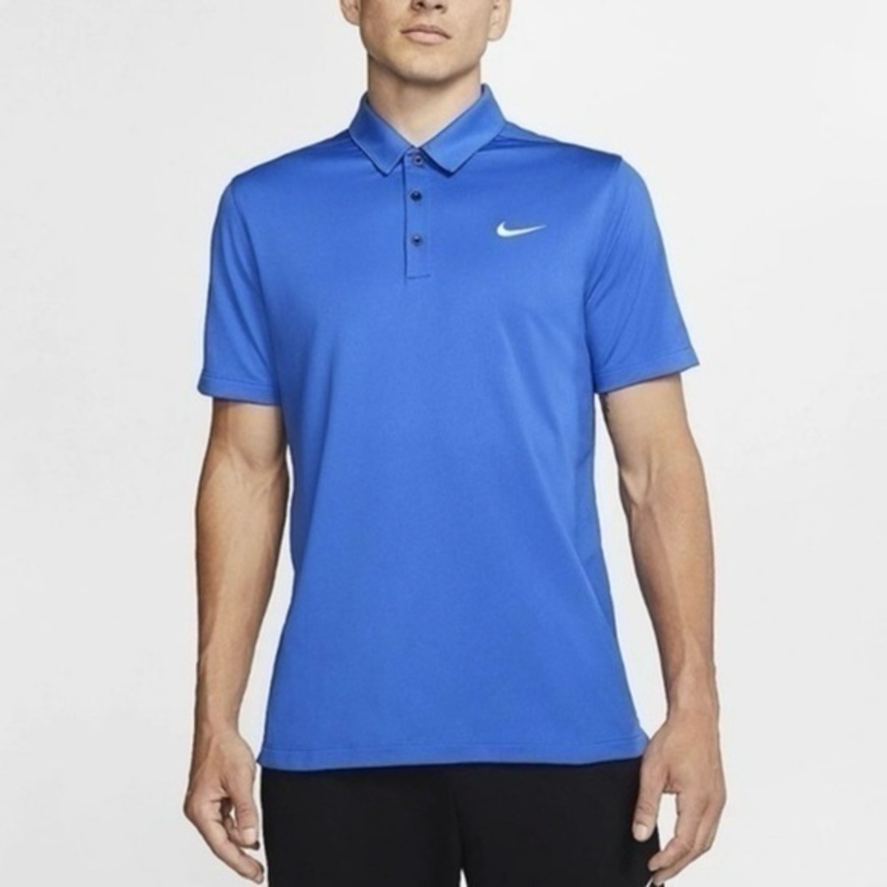 Nike Men's Dri-FIT Football Polo Shirt in Game Royal / Black / White Size S